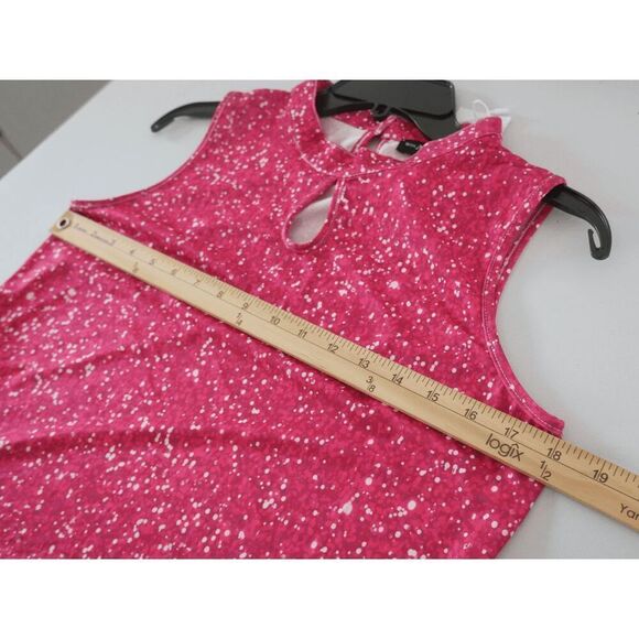 Bon Apple Tea Pink Sleeveless Dress M Keyhole Front & Back w/ Pockets - Picture 4 of 10